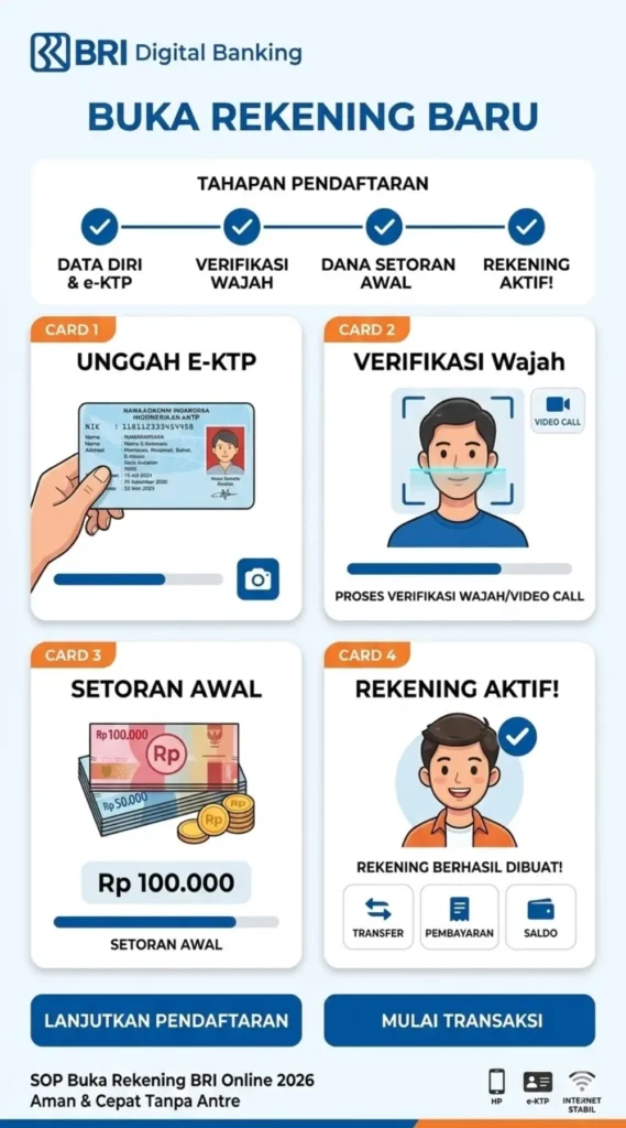 Buka Rekening BRI Online 2026 Tanpa ke Bank: Syarat, Cara Daftar dan Tips Lolos Verifikasi