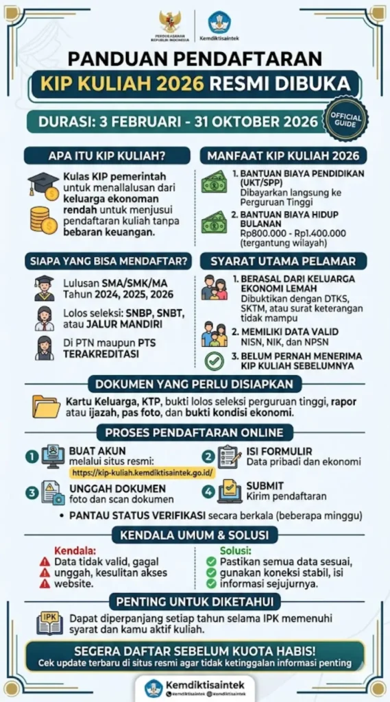 Cara Daftar KIP Kuliah 2026 untuk Mahasiswa Baru: Lengkap, Syarat & Jadwal Terbaru!