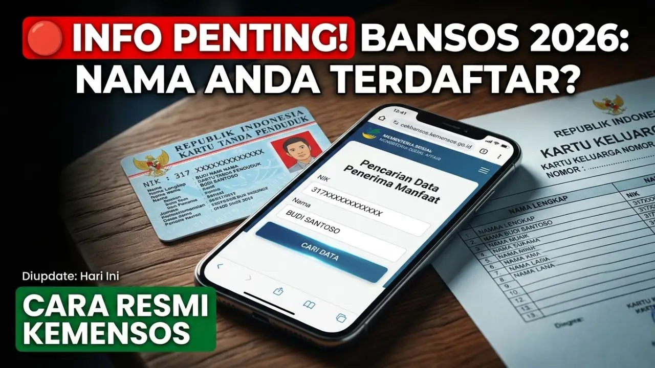 Cek Bansos 2026 Online dari HP, Ini Cara Mudah Lewat Website Kemensos, Aplikasi, dan WhatsApp