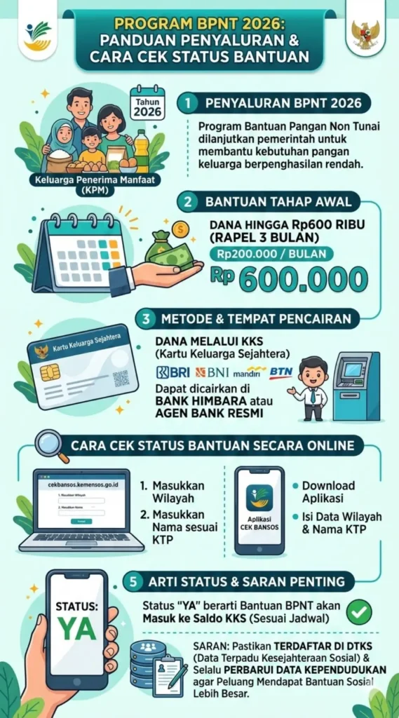 Cek Bansos 600 Ribu BPNT 2026: Jadwal Cair dan Cara Cek KKS di Bank Himbara