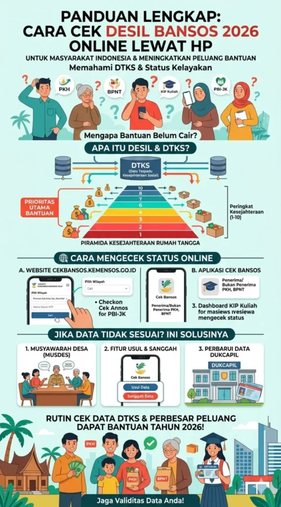 Cek Desil Bansos 2026 Secara Online di HP – Panduan Mudah PKH, BPNT & KIP Kuliah