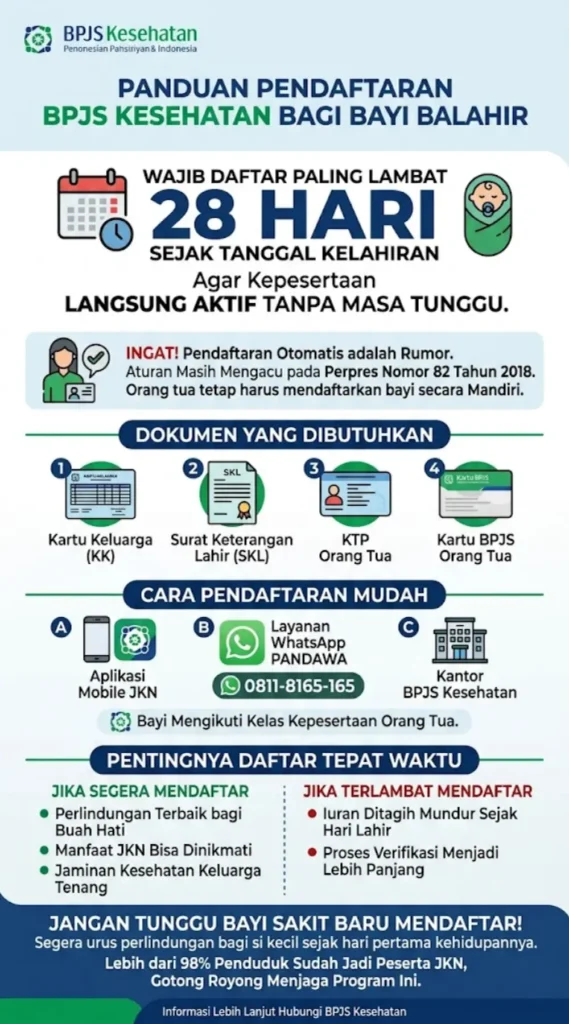 Cara Daftar BPJS Kesehatan Bayi Baru Lahir 2026: Syarat Lengkap & Batas Waktu 28 Hari