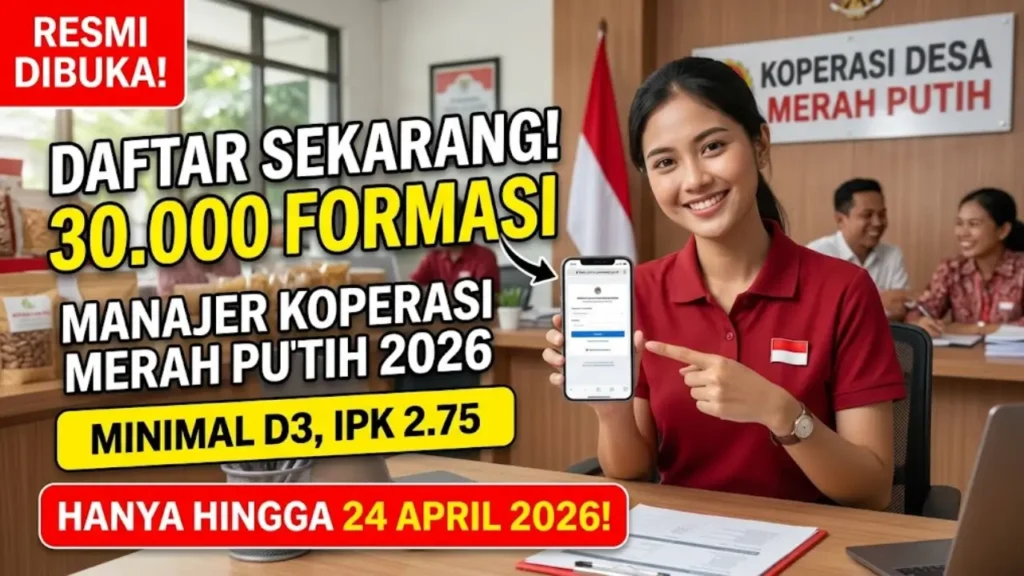 Cara Daftar Manajer Koperasi Merah Putih 2026: 30.000 Formasi Dibuka, Syarat & Link Resmi