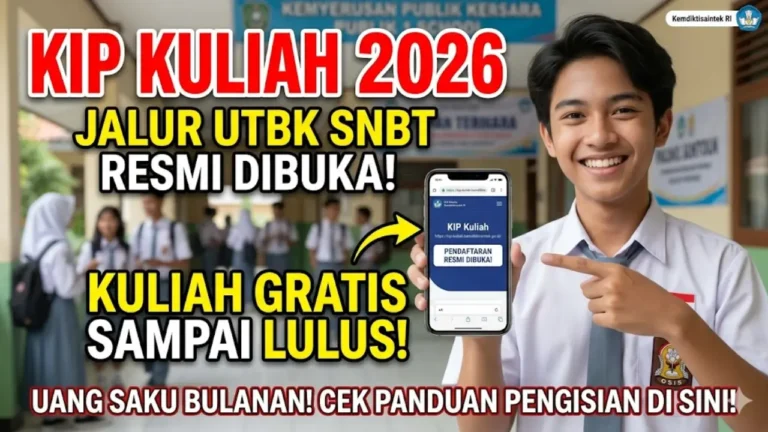 Syarat Lengkap dan Cara Daftar KIP Kuliah 2026 Jalur UTBK SNBT agar Kuliah Gratis Total Sampai Lulus