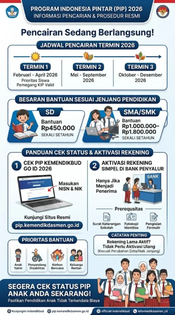 Cek PIP Kemendikbud Go Id 2026 – PIP Sudah Cair atau Belum? Ini Jadwal Lengkap dan Cara Mengetahui Penerima